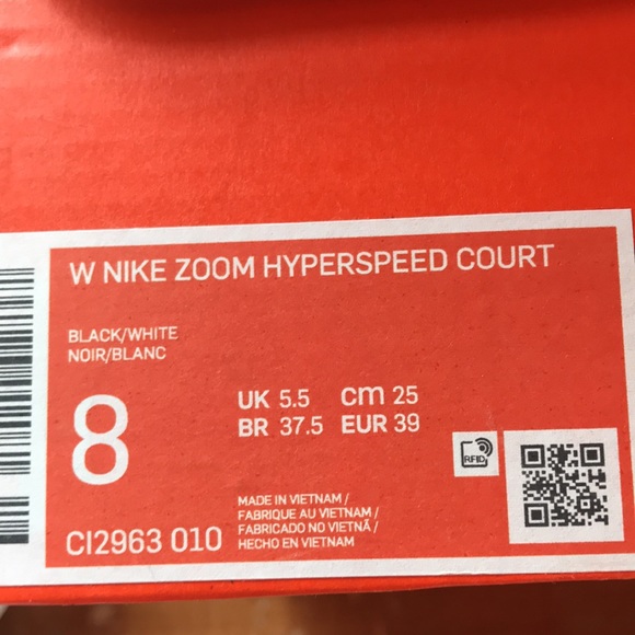 Nike zoom hyper speed court volleyball shoes black and white size 8 with box - Picture 5 of 6